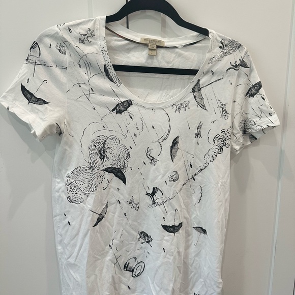 Burberry Brit Raining Cats and Dogs Graphic Print tee - Picture 1 of 8